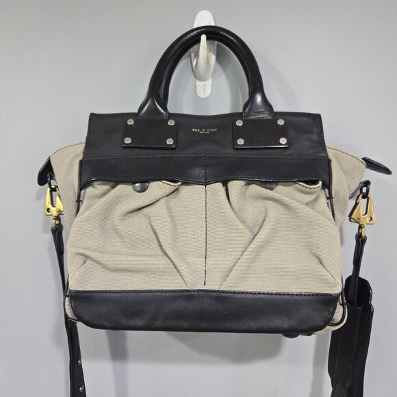 🐢 Rag & Bone Aston Satchel Crossbody Black Grey Green - Picture 1 of 14